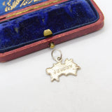 Sterling Silver Jersey Souvenir Charm Pendant Vintage c1970