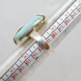 Sterling Silver Pale Blue Natural Stone Swirl Ring Vintage c1970 Size N 1/2