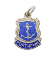 Sterling Silver Enamel Porthcawl Charm Pendant Vintage c1970s