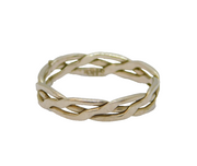 Sterling Silver Flat Braid Style Band Dress Ring Vintage c1970 Size L