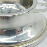 Sterling Silver Tea Strainer on Bowl Antique 1937 Birmingham Art Deco
