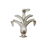 Sterling Silver Welsh Leek Charm Pendant Vintage c1970s