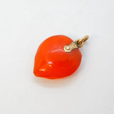 Victorian 9ct Gold Mounted Carved Carnelian Heart Pendant Antique c1860s