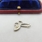 Sterling Silver Butterfly Charm Pendant With Mother Of Pearl Vintage c1970