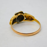 19th Century 15ct Gold, Turquoise & Pearl Floral Dress Ring Antique c1860s