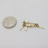 Opro Norwegian Sterling Silver White Enamel Seagull Brooch Vintage c1950s