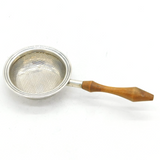 Sterling Silver & Wooden Handled Modernist Tea Strainer Vintage 1963 Birmingham