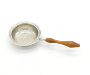 Sterling Silver & Wooden Handled Modernist Tea Strainer Vintage 1963 Birmingham