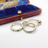 Sterling Silver Trio of Wedding & Engagement Rings Charm Pendant Vintage c1970