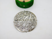 Gebr Niekerk Dutch .935 Silver 'W' Initial Floral Brooch Vintage c1970