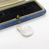 Sterling Silver Modernist Textured Pattern Charm Pendant Vintage c1970
