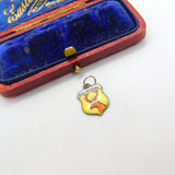 Sterling Silver and Enamel Balmoral Travel Shield Charm Pendant Vintage c1970