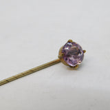 Victorian Gilt Metal & Amethyst Set Stick Pin Antique c1880s