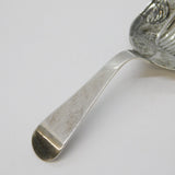Victorian Sterling Silver Shell Bowl Tea Caddy Spoon Antique c1840 Birmingham