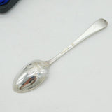 Victorian Boxed Sterling Silver Prince of Wales Picture Back Teaspoons Antique