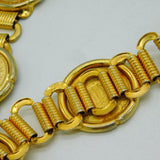 Large Gilt Metal Dress Belt with Gilded Half Penny Coins Vintage c1960s