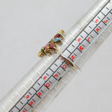 Sterling Silver Colourful Mixed Gemstones Dress Ring Modern c1990 Size N 1/2