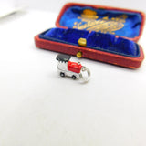 Sterling Silver Enamel Steam Engine Train Charm Pendant Vintage c1970