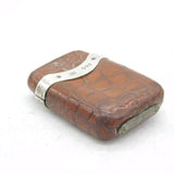 Victorian Sterling Silver & Leather Novelty Vesta Case Antique 1899 London