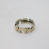Sterling Silver Stylised Dolphin Fish Studio Band Ring Vintage c1970s Size J