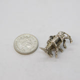 Sterling Silver Donkey Carrying Baskets Charm Pendant Vintage c1970s