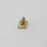 Sterling Silver Figure Sat On Rug Charm Pendant Vintage c1970
