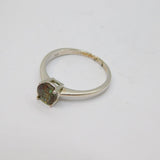 Sterling Silver Mystic Topaz Round Solitaire Dress Ring Vintage c1970 Size N 1/2
