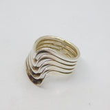 Sterling Silver 5 Strand Twist Front Wide Studio Ring Vintage c1990 Size O 1/2