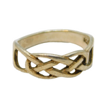 Sterling Silver Celtic Style Patterned Band Ring Vintage c1970 Size N