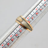 Sterling Silver & Gold Adjustable Picture Band  Ring Vintage c1970 Size N