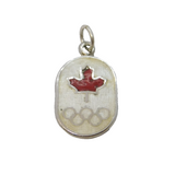 Canadian Montreal Olympics Sterling Silver Enamel Charm Pendant Vintage 1976