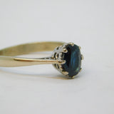 9ct White Gold & 1ct Oval-Cut Kashmir Blue Sapphire Dress Ring Vintage