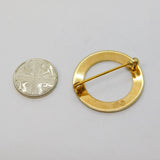 Aksel Holmsen Norwegian Sterling Silver Gilt Blue Enamel Halo Brooch Vintage