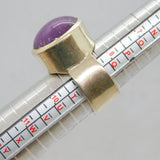 Sterling Silver Cabochon Amethyst Studio Statement Ring Vintage 1998 Size S 1/2
