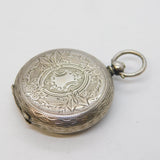 19th Century Swiss .935 Silver & Enamel Ladies Pocket Watch & Key Antique
