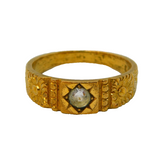 Victorian Rolled Gold & Paste Set Dress Ring Antique c1880s