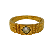 Victorian Rolled Gold & Paste Set Dress Ring Antique c1880s