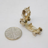 Sterling Silver Opening Motor Car Charm Pendant Vintage c1970