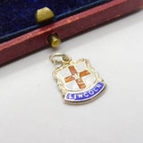 Sterling Silver and Enamel Lincoln Travel Shield Charm Pendant Vintage c1970