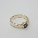 Sterling Silver Faceted Amethyst Solitaire Dress Ring Vintage c1970 Size P
