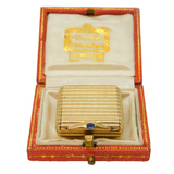 Boxed Cartier 9ct Yellow Gold Cabochon Sapphire Pill Box Antique 1942 London
