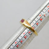 Sterling Silver Gilt 5 Ruby Half Eternity Band Ring Vintage c1970 Size O