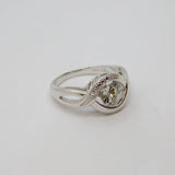 Sterling Silver Diamond Illusion Patterned Dress Ring Modern c2000 Size K 1/2