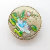20th Century Japanese Silver Plated Colourful Enamel Trinket Pot Antique c1920s
