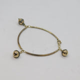 Sterling Silver Eastern Style Three Sphere Charms Bracelet Vintage c1970