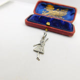 Sterling Silver Female Dancer Charm Pendant Vintage c1970