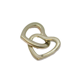 Sterling Silver Single Diamond Set Double Floating Heart Pendant Modern c2000s