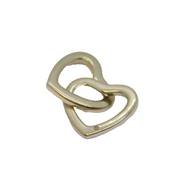 Sterling Silver Single Diamond Set Double Floating Heart Pendant Modern c2000s