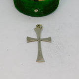 Sterling Silver Textured Patterned Cross Charm Pendant Vintage c1970