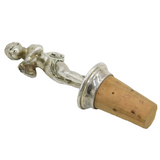 Silver Plated & Cork Classical Form Bottle Stopper Antique c1930 Art Deco